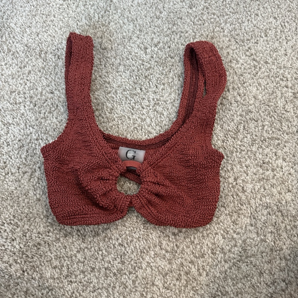 Hunza G Rust Textured Crop Top